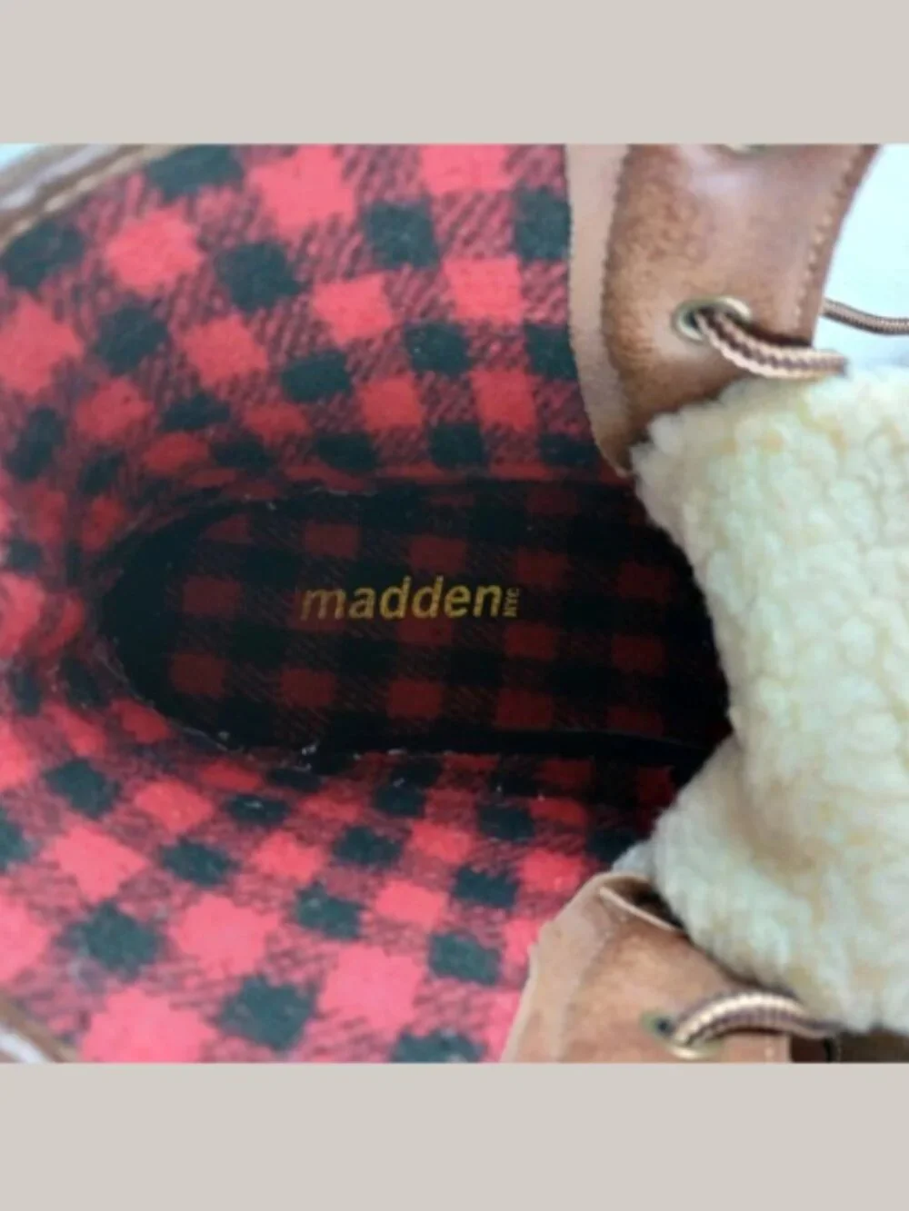 Madden NYC Lindseyy‎ Women's 8M Flannel Fleece Lined Rubber Winter Boots